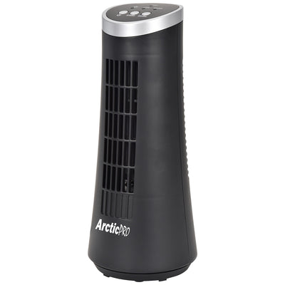 1 of 7:Arctic-Pro Desktop Oscillating Slim Mini Tower Fan, Black, 12 Inches 