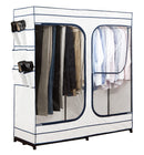 1 of 1:Kennedy Deluxe armario portátil con zapatero integrado, blanco, 60 pulgadas de ancho x 19 profundidad x 63,5 pulgadas de alto 