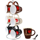 3 of 5:Home Basics I Love Coffee Juego de tazas de 6 piezas con soporte 