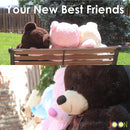 7 of 8:JOON Huge Teddy Bear With Ribbon, Light Gray 