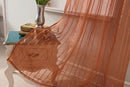 5 of 7:Gretchen Striped Rod Pocket Window Panel with Attached Valance, Spice, 54x90 Inches 