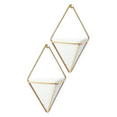 1 of 2:Umbra Trigg Maceta de pared geométrica colgante, 2 piezas, dorado, 4.5 x 7 x 2 pulgadas 