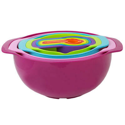 1 of 6:Home Basics Juego de preparación de cocina de plástico de 10 piezas, multicolor 