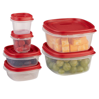 4 of 4:Rubbermaid 60-piece Easy Find Lid Food Storage Container Set, Red 