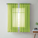 1 of 1:Lisa Plaid Sheer Rod Pocket Panel, Lime Green, 55x63 Inches 