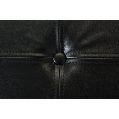 3 of 3:Pouf cube de rangement pliable en similicuir Simplify, noir 