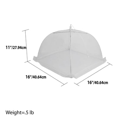 6 of 6:Home Basics Square Mesh Collapsible Food Plate Cover, White, 16x16x11 Inches 