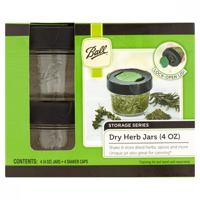 3 of 4:Ball 4-Pack Culinary Dry Herb Storage Jars , Clear, 4 Ounces 