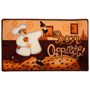 1 of 1:Happy Chef Bon Appetit Printed Kitchen Rug Mat, Brown-White, 18x30 Inches 