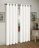1 of 1:Panneau de fenêtre en fausse soie Melanie avec 8 œillets, blanc, 55 x 84 pouces 