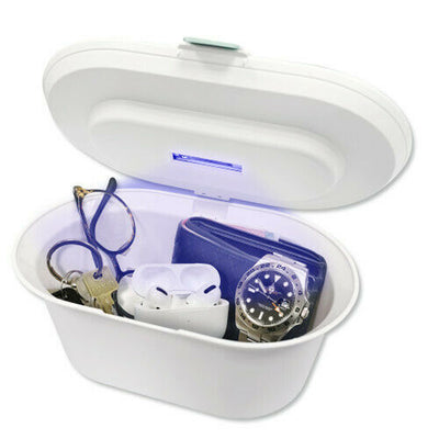 1 of 3:Boîte de stérilisation à lumière UV fermée Comfort Zone pour articles volumineux, 7,75 x 4,4 x 3 pouces 