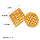 3 of 3:Dessous de plat en bambou Home Basics, 2 pièces, naturel, 18 x 18 x 1,5 cm 