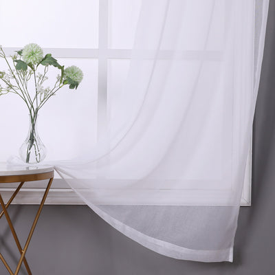 3 of 7:Panneau de fenêtre transparent uni à œillets Sheffield, lot de 2, blanc, 76 x 84 pouces 