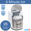 5 of 8:Arctic-Pro Easy Clean Flip-Top Lid Portable Ice Maker, White-Stainless Steel 