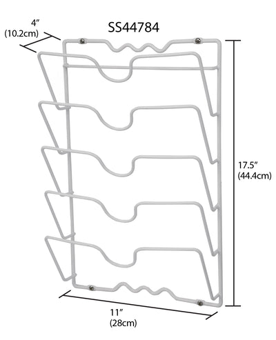5 of 6:Home Basics Wall or Cabinet Mount Lid Rack 