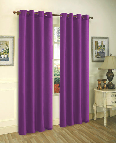 1 of 5:Melanie Faux Silk Grommets Window Panel, Purple, 55x95 Inches 