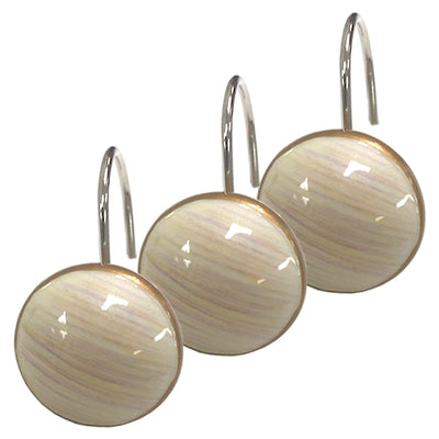 1 of 1:Popular Bath Bambi Resin Shower Curtain Hooks, Beige, 12 Pack 