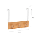 3 of 4:Simplify Bamboo Over the Door 3 Hook Rack, White 