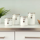 5 of 6:Home Basics 4 Piece  Canister Set with Stainless Steel Tops 