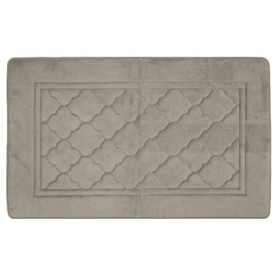 1 of 1:Capri Quatrefoil Design - Alfombrilla de baño de espuma viscoelástica supersuave, color topo, 21 x 34 