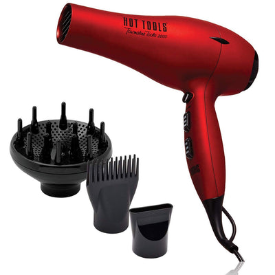 1 of 7:Hot Tools Pro Artist Tourmaline 2000 Turbo Hair Ionic Dryer, Red 