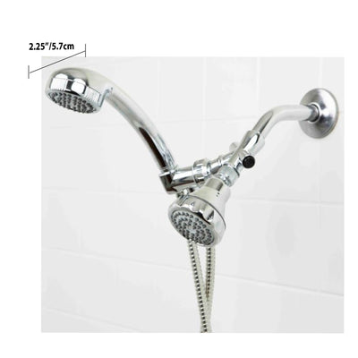 2 of 3:Home Basics - Masajeador de cabezal de ducha de 2 vías, plateado 