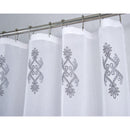3 of 3:Zena Sheer Damask Embroidered Shower Curtain, Silver, 70x72 Inches 
