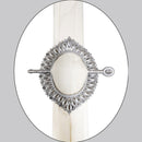 1 of 1:Premius Medallion Oval Decorative One Pair Curtain Tie Back, Silver, 9x6.5 Inches 