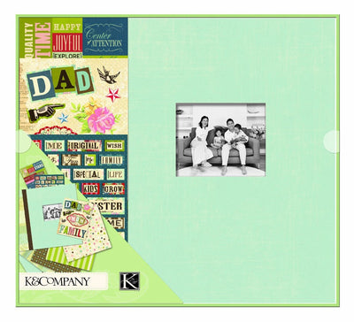 1 of 1:K&company 90-piece Family Scrapbook Kit, Blue, 12x12 