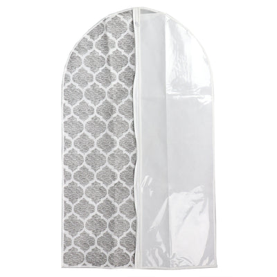 1 of 4:Home Basics Arabesque - Bolsa de tela no tejida con ventana transparente, color blanco 
