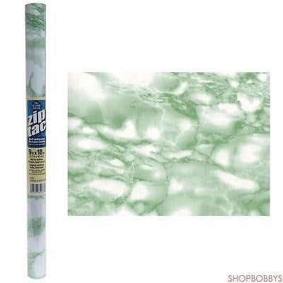 1 of 1:Revêtement décoratif autocollant Zip Tac pour étagère, couleur marbre émeraude – 2,7 m x 45,7 cm 