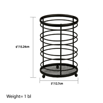 4 of 4:Home Basics Wire Collection Cutlery Holder with Mesh Bottom, Black, 5x5x6.75 Inches 