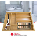 4 of 6:Home Basics Bamboo Expandable Cutlery Tray, 13-23 x18x 2.36 Inches 