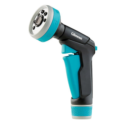 1 of 5:Gilmour Watering Heavy Duty Front Trigger Nozzle with 8 Patterns, Aqua-Black 