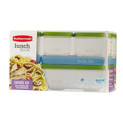 6 of 6:Rubbermaid LunchBlox Entree Kit Food Container Set, 5 Containers with Ice Pack, Green 