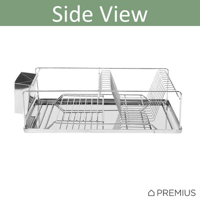 5 of 6:Estante para platos y cubiertos cromado Premius Deluxe, 18.5x12.7x5.25 pulgadas 