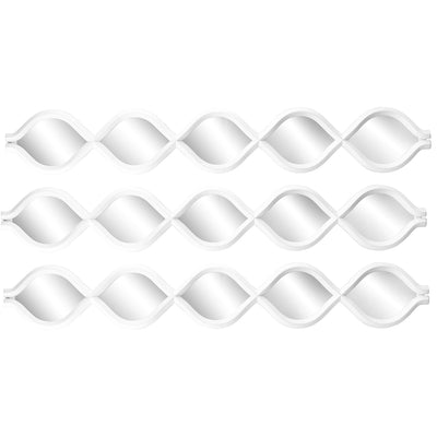 1 of 2:Ensemble de 3 miroirs décoratifs tressés Premius, blanc, 19,5 x 40 pouces 
