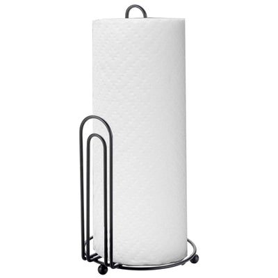 1 of 5:Home Basics Double Wire Free Standing Paper Towel Holder, Black 