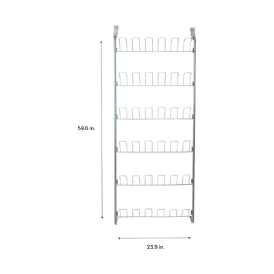 4 of 4:Neu Home 18 Pair Over the Door Shoe Rack, Silver 