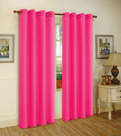 1 of 1:Melanie Faux Silk Panel With 8 Grommets, Fuchsia, 55x84 Inches 