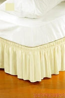 1 of 1:Volants élastiques enveloppants faciles à installer pour lits king-size et queen-size, beige 
