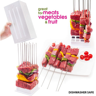 2 of 5:Ensemble d'ustensiles de cuisine pour kebab Brochette Express avec 32 brochettes en bambou 