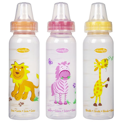 2 of 3:Biberons à tétine standard Evenflo Zoo Friends, paquet de 3, 225 ml 