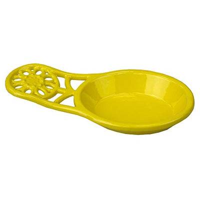 2 of 5:Home Basics Sunflower Collection Soporte para cuchara de hierro fundido, amarillo, 7.5 x 3.5 x 1.3 pulgadas 
