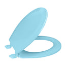2 of 5:Siège de toilette rond standard biseauté Bath Bliss, bleu clair 