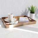 4 of 4:Plateau de service rustique en bois Home Basics, teinte bois, 13 x 18 pouces 