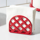 5 of 5:Home Basics Cast Iron Weave Design Napkin Holder, Red, 5.5x2x4.75 Inches 