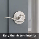 6 of 8:Poignée de porte verrouillable Kwikset Tustin Wave, nickel satiné 