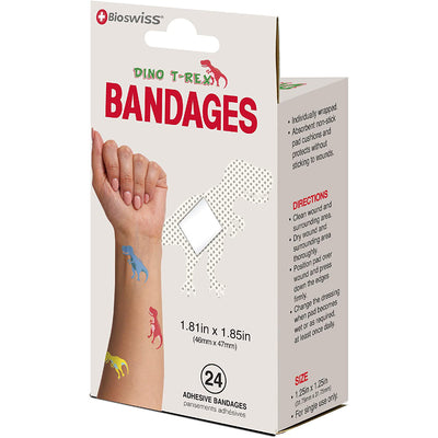 3 of 3:BioSwiss Dino Design T-Rex Adehesive Bandages, 24 Count 