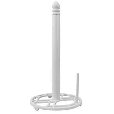 2 of 9:Home Basics Iris Collection Cast Iron Paper Towel Holder, White 